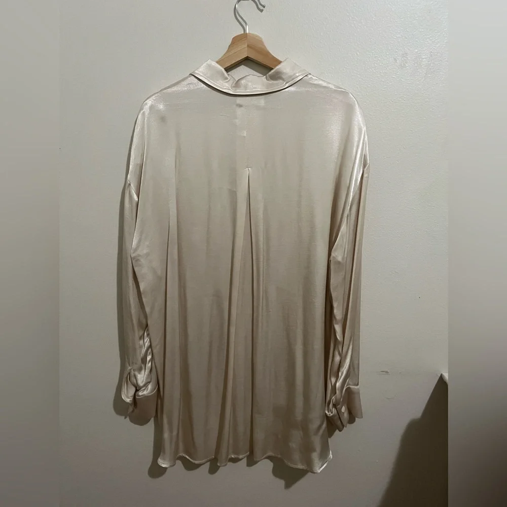 Zara Cream Button Down Shirt - Picture 4 of 5